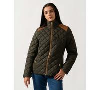 Joules Braemar Luxe Womens Quilted Jacket - Khaki Green - Khaki Green - UK16 EU44 US12
