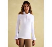 Joules Button Detail Collared Top White
