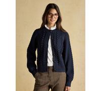 Joules Cable Knit Cardigan with Wool Navy