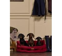 Rosewood x Joules Burgundy Chesterfield Pet Bed, Small - Luxury Velvet Dog Bed with Non-Slip Base, Extra Padding & Supportive Cushion - Stylish Sofa-Inspired Design, Comfortable Resting Spot