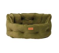 Rosewood x Joules Khaki Chesterfield Pet Bed, Small - Luxury Velvet Dog Bed with Non-Slip Base, Extra Padding & Supportive Cushion - Stylish Sofa-Inspired Design, Comfortable Resting Spot