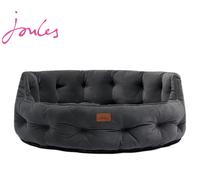 Rosewood x Joules Grey Chesterfield Pet Bed, Small - Luxury Velvet Dog Bed with Non-Slip Base, Extra Padding & Supportive Cushion - Stylish Sofa-Inspired Design, Comfortable Resting Spot