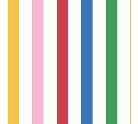 Graham & Brown Joules Country Critters Chunky Stripe White/Rainbow Wallpaper