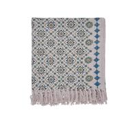 Joules Country Tiles Throw, Creme/Green