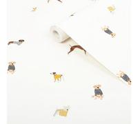 Joules Cream Harbour Dog Smooth Wallpaper Sample