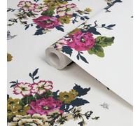 Joules Crème Cambridge Floral Smooth Wallpaper Sample
