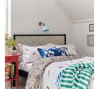 Joules Dawn Chorus Birds 180 Thread Count 100% Cotton Percale Duvet Cover Set White