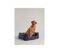 Joules Dog Print Box Bed - Navy - Small