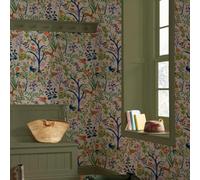 Joules Enchanted Woodland Antique Cream Wallpaper | Easy Paste The Wall Application | Cream Trees Design | Eco Friendly