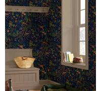 Joules Enchanted Woodland Navy Floral Wallpaper