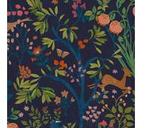 Joules Enchanted Woodland Navy Wallpaper | Easy Paste The Wall Application | Navy Trees Design | Eco Friendly