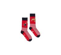 Joules EXCELLENT EVERYDAY SINGLE Womens Socks Red Dog: UK 4-8 - One Size - Red