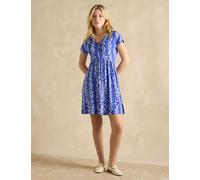 Joules female Floral V-Neck Knee Length Dress - Blue Mix, Blue Mix