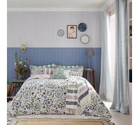 Joules Festival Flowers Duvet Cover Set Double Green