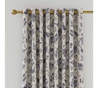 Joules Festival Pheasants Lined Curtains 66" x 90", Blue