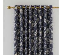 Joules Festival Pheasants Lined Curtains 90" x 54", Navy