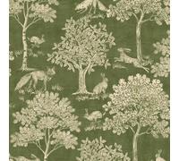 Joules Fox And Hare Wallpaper | Olive Green