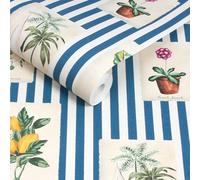 Joules Gallery Wall Stripe Blue Wallpaper
