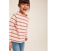 Joules Girls Harbour Jersey Top - Cream Stripe - Size: Age 5