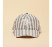 Joules Girls Junior Daley Stripe Hat - Blue - Size: 8-12 Years