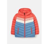 Joules Girls Kinnaird Colourblock Packable Coat - Pink Stripe - Size: Age 7