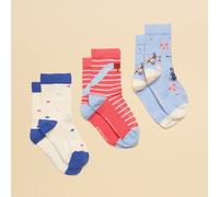 Joules Girls Neat Feet 3 Pack Socks - Blue - Size: Large