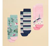 Joules Girls Neat Feet 3 Pack Socks - Pink - Size: Medium