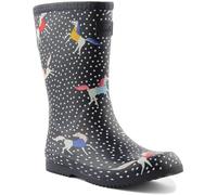 Joules Girls Roll Up Flexible Printed Wellies - Brown Gruffolo