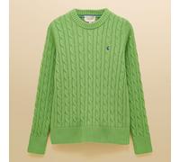 Joules Green Classic Cable Knit Crew Neck Jumper