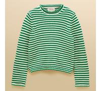 Joules Green White Stripe Skye Cotton Knitted Jumper