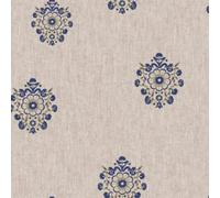 Joules Grove Motif Print Linen & Blue Wallpaper - 10m x 52cm