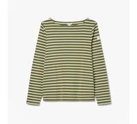 Joules HARBOUR Boat Neck 100% Cotton Breton Top Green Stripe - UK 12