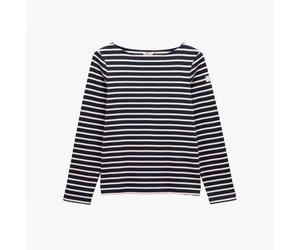 Joules HARBOUR Boat Neck 100% Cotton Breton Top Navy/White Stripe - UK 8