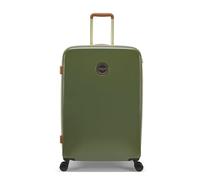 Joules Heritage Collection Color Block Olive & Tan Hardside Luggage, 4 Wheel Troller Spinner Suitcase, Large 28 x 75.5 x 49.5 cm
