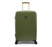 Joules Heritage Collection Color Block Olive & Tan Hardside Luggage, 4 Wheel Troller Spinner Suitcase, Medium 25 x 66 x 43.5 cm