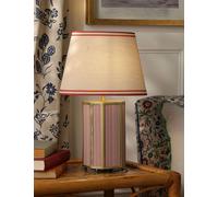 Joules Home Lighting Helmingham Metal & Fabric Striped Table Lamp Antique Brass