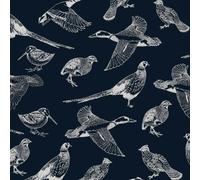 Joules Hunting Birds French Navy Wallpaper - 10m x 52cm