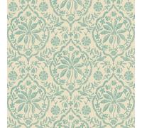 Joules Indienne Palm Wallpaper | Cream/Duck Egg Blue