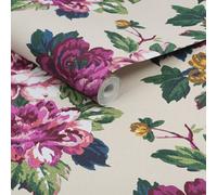 Joules Invite Large Floral Creme Wallpaper