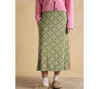 Joules Jersey Printed Midi Slip Skirt Green Mix