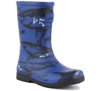Joules Jnr Roll Up Rain Boot, Blue Etched Sharks, 9 UK