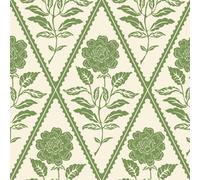 Joules Juliette Floral Print Wallpaper - Cream/Green - 10m