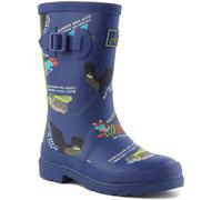 Joules Junior Welly Print Unisex Animal Printed Wellies In Blue UK 1 - 13