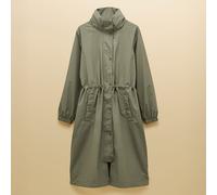 Joules Khaki Green Hensley Longline Waterproof Coat with Packable Hood Size 18