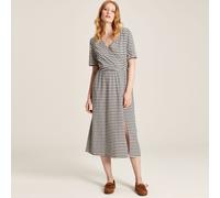 Joules Ladies Marianne Jersey Wrap Dress - Grey Stripe - Size: UK18