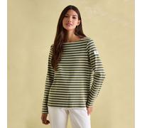 Joules Ladies New Harbour Stripe Top - Green Stripe - Size: UK8