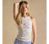 Joules Ladies Sofia Vest - White Print - Size: UK10