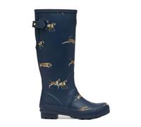 Joules Ladies Welly Print Wellies - Navy Dogs - Navy - Size: UK 6