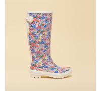 Joules Ladies Welly Print - White - Size: UK 4