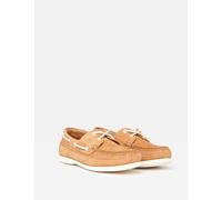 Joules Leather Lace Up Flat Boat Shoes Tan